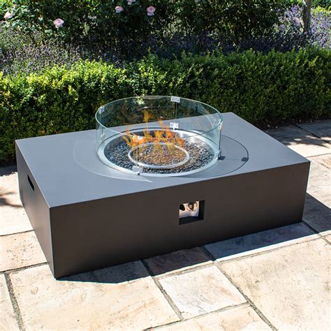 Maze - Rectangular Gas Fire Pit Coffee Table | Nuvo Outdoor Living