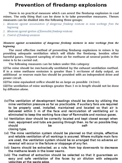 3.Prevention of firedamp explosions.pptx | Ventilation (Architecture ...