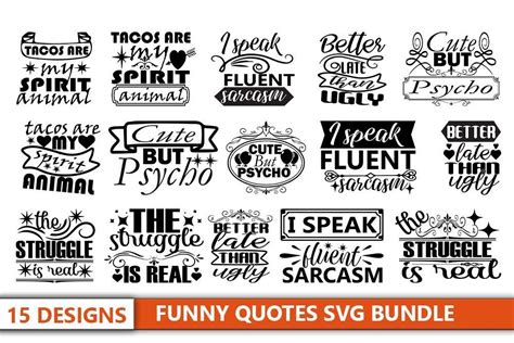 15 Funny Quotes Designs Bundle Graphic by Iyashin_graphics · Creative ...