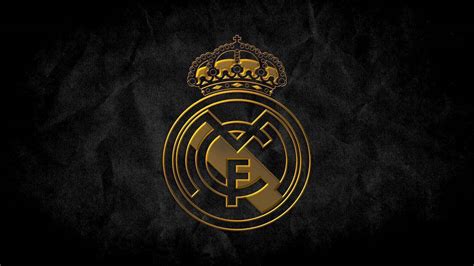 Download Real Madrid Logo In Gold Wallpaper | Wallpapers.com