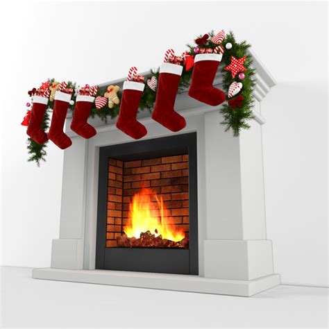 3D model christmas fireplace - TurboSquid 1223345