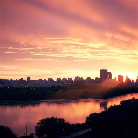 Premium AI Image | Sunset Saskatoon Skyline