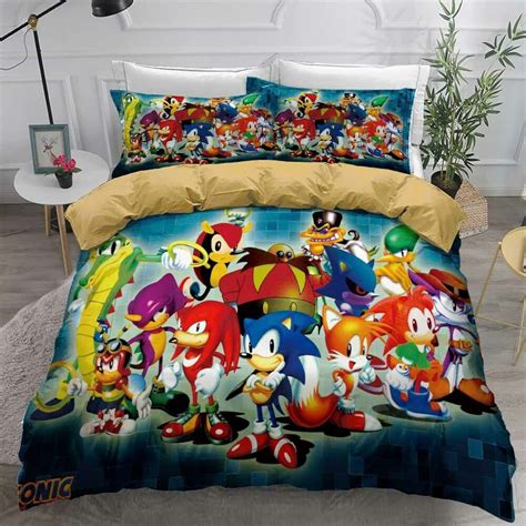 3D Sonic the Hedgehog Bedding Set Duvet Cover Gift for son | Etsy