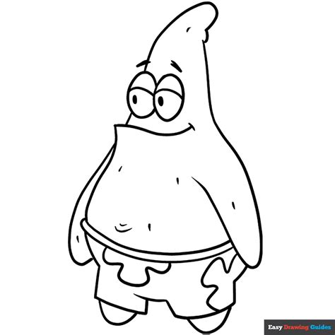 Patrick Star from Spongebob Squarepants Coloring Page | Easy Drawing Guides