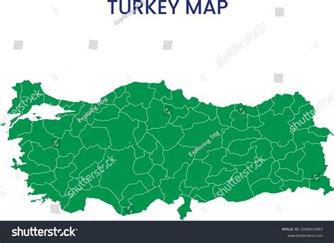 High Detailed Map Turkey Outline Map Stock Vector (Royalty Free ...