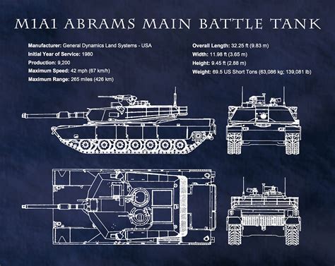 1980 M1A1 Abrams Main Battle Tank Designed for the US Military ...