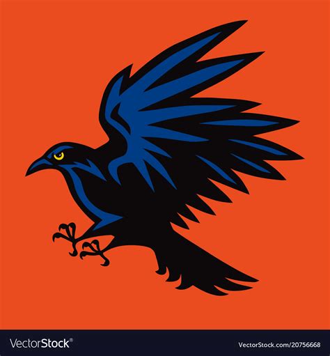 Raven logo angry bird sport mascot icon Royalty Free Vector