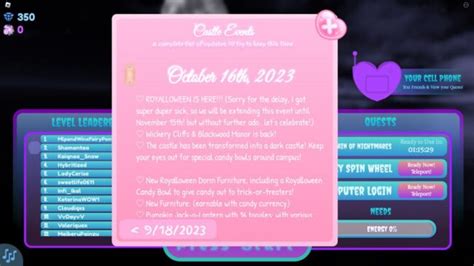 Royale High Halloween Update 2023 Patch Notes - Hold to Reset