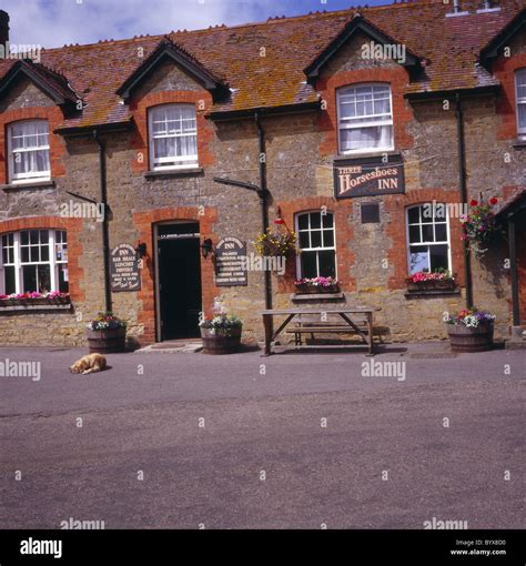 The Three Horseshoes Inn, Powerstock, Dorset, England Stock Photo - Alamy