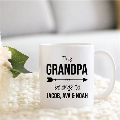 Personalized Grandpa Mug for Father's Day Gifts, This Grandpa Belongs to Mug, Grandfather Gift ...