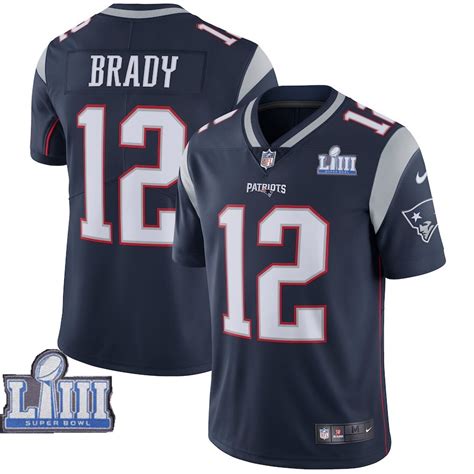 New Nike Patriots 12 Tom Brady Navy 2019 Super Bowl LIII Color Rush Limited Jersey cheap sale