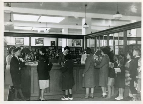 Photograph of check out counter of the East Branch on Jane Street of ...