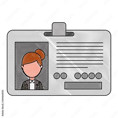 corporate id card employee photo vector illustration drawing Stock ...