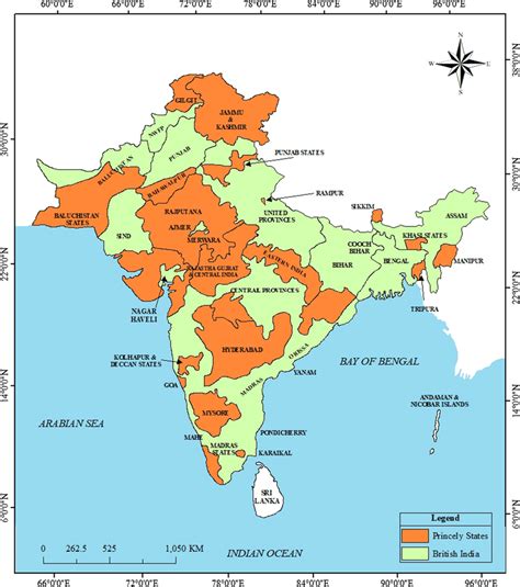 India Political Map Before 1947