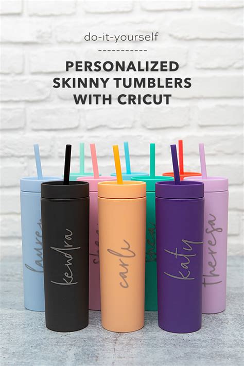 DIY Frosted Skinny Tumbler Gifts With Cricut - Something Turquoise