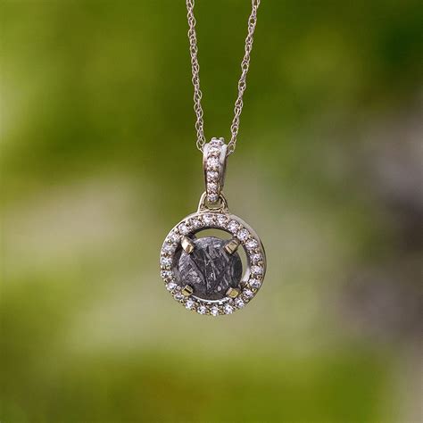 Meteorite & Diamond Necklace | Jewelry by Johan