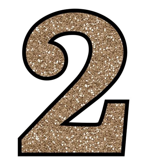 the number two is made out of glitter