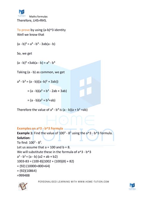 A Cube Minus B Cube Formula Use & Solved Examples