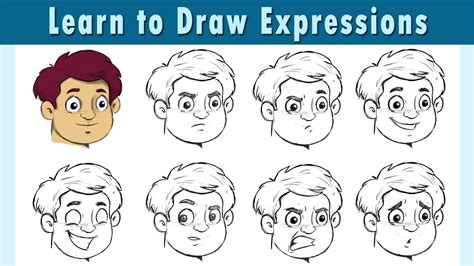 How to draw cartoon expressions | Basic cartoon expression | same face different expressions ...