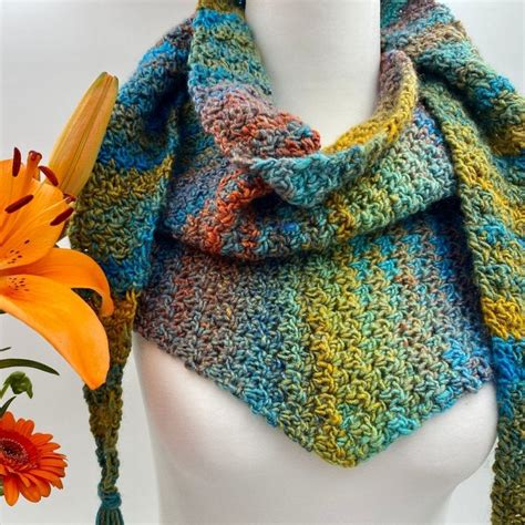 Meridale Triangle Scarf Crochet Pattern | Through The Loop Yarn Craft