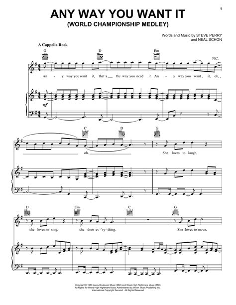 Any Way You Want It | Sheet Music Direct