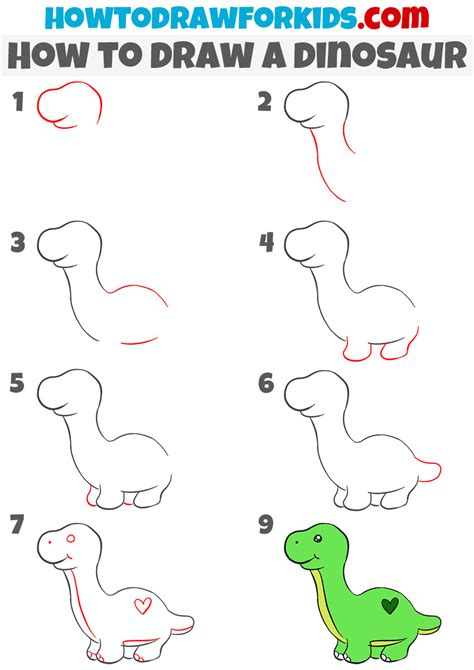 How to Draw a Dinosaur - Easy Drawing Tutorial For Kids