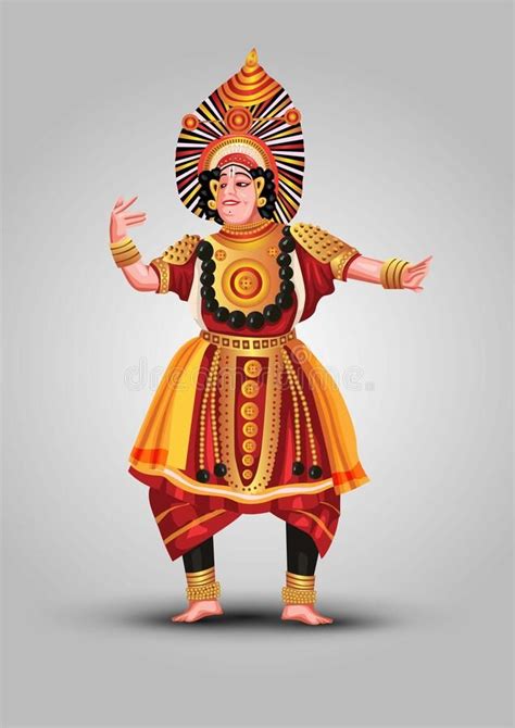 Performing Yakshagana Classical Dance of Karnataka State, India. Vector Illustration Design ...