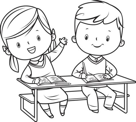 Cartoon Of A Classroom Black And White Illustrations, Royalty-Free Vector Graphics & Clip Art ...