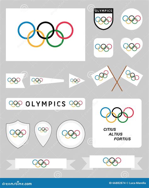 Olympics flags set editorial stock image. Illustration of banners ...