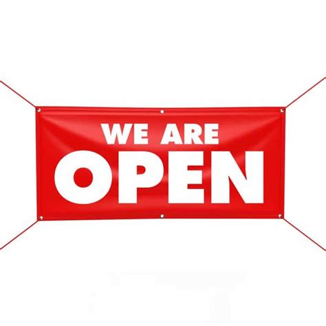 We Are Open 3x8 Vinyl Banner | Outdoor Advertising | FFN