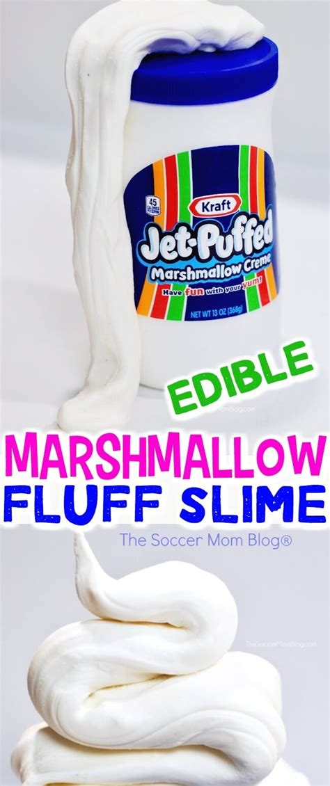 This Edible Marshmallow Fluff Slime is SUPER stretchy!! Made with 3 ...