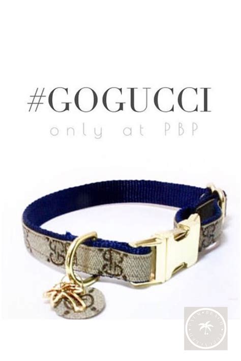 Gucci Dog Collar with Navy Trim | Gucci dog collar, Luxury dog collars ...