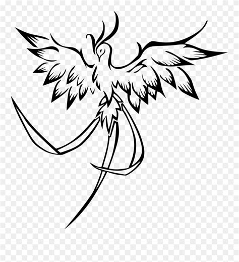 Firebird Line Art Phoenix Clip Art - Phoenix Bird Drawing Easy - Png ...