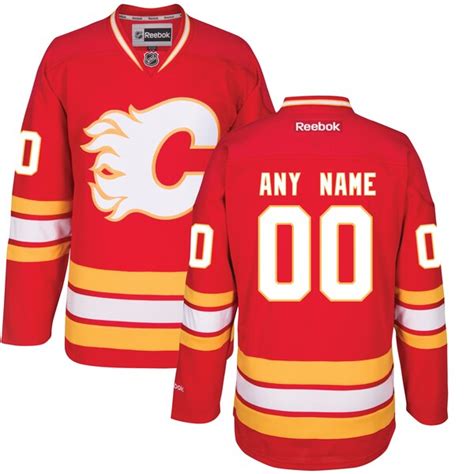 Men's Calgary Flames Reebok Red Custom Alternate Premier Jersey - Shop ...