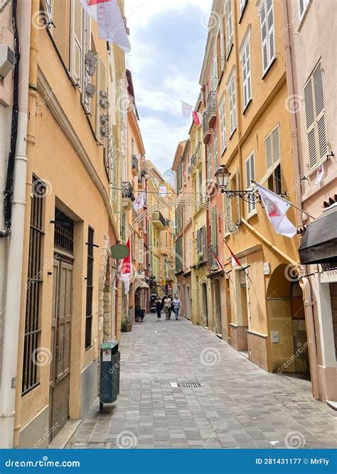 Street View of Colourful Houses at Monaco Ville, Monaco Editorial ...