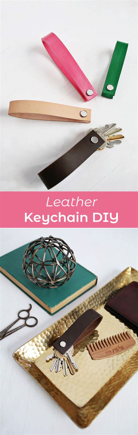 Leather Keychain DIY - A Beautiful Mess | Diy keychain, Leather keychain diy, Leather keychain