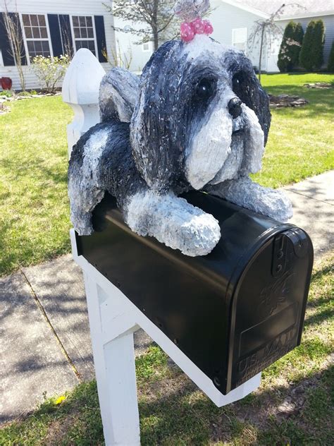 Hand Sculpted dog to greet your mail carrier. Any dog can be sculpted. | Mailbox design, Unique ...