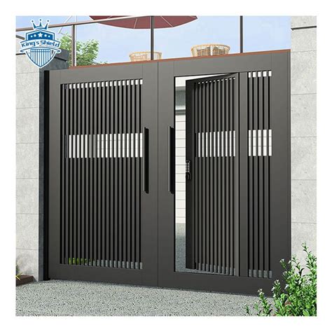 Source latest outdoor main gate designs modern private metal aluminum automatic swing gate for ...