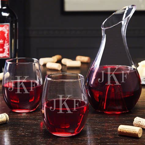 Classic Monogram Personalized Decanter Set | Personalized wine decanter ...