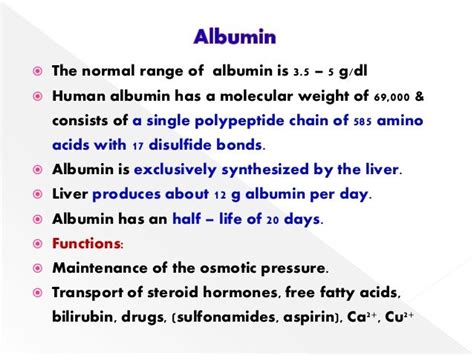 Molecular Weight Of Albumin And Globulin - slidesharetrick