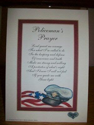 Policeman's Prayer Calligraphy Sue Skeen print 5 x 7 Christian based poem | eBay