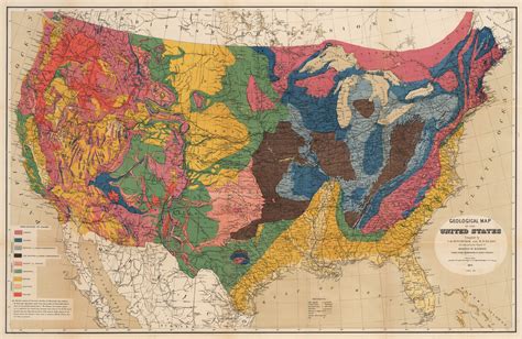 19th Century Geological Map of the United States : nwcartographic.com ...