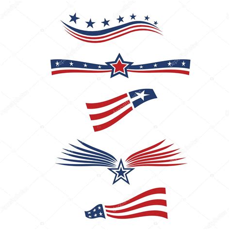 USA star flag design elements — Stock Vector © deskcube #30463101