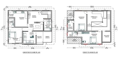 Autocad Architecture House Ground Floor Plan And First Floor Plan ...