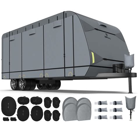 RVMasking Heavy Duty 7 Layers top Travel Trailer RV Cover Windproof Camper Cover Fits 28'7"-31'6 ...