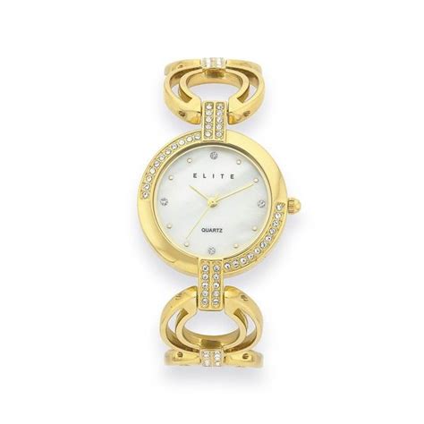 Elite Ladies Gold Tone Watch | Jewels, Gold tones, Bracelet watch