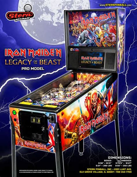 Iron Maiden: Legacy of the Beast (Pro) Pinball Machine (Stern, 2018) | Pinside Game Archive