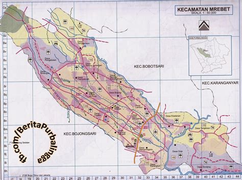 Peta Kecamatan Mrebet (Kodepos: 53352) | Download Peta Purbalingga Lengkap | Ukuran Besar dan ...