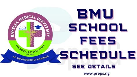 Bayelsa Medical University, BMU School Fees Schedule 2025/2026 - PrepsNG Scholars