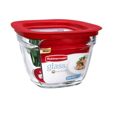 Rubbermaid Easy Find Lid Glass Food Storage Container 5-1/2 Cup ...